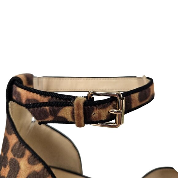 Cabi Womens Shoes Size 8M Leopard Print Block Heel Ankle Strap Pumps 2" Heel - Picture 6 of 12